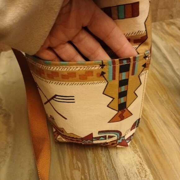 New Western Mini Pouch Sling Travel Bag Crossbody Deer Elk Tribal Sarape stripe - Picture 5 of 16
